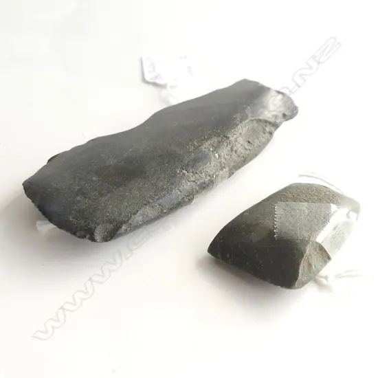 Two Māori pre-European stone toki,